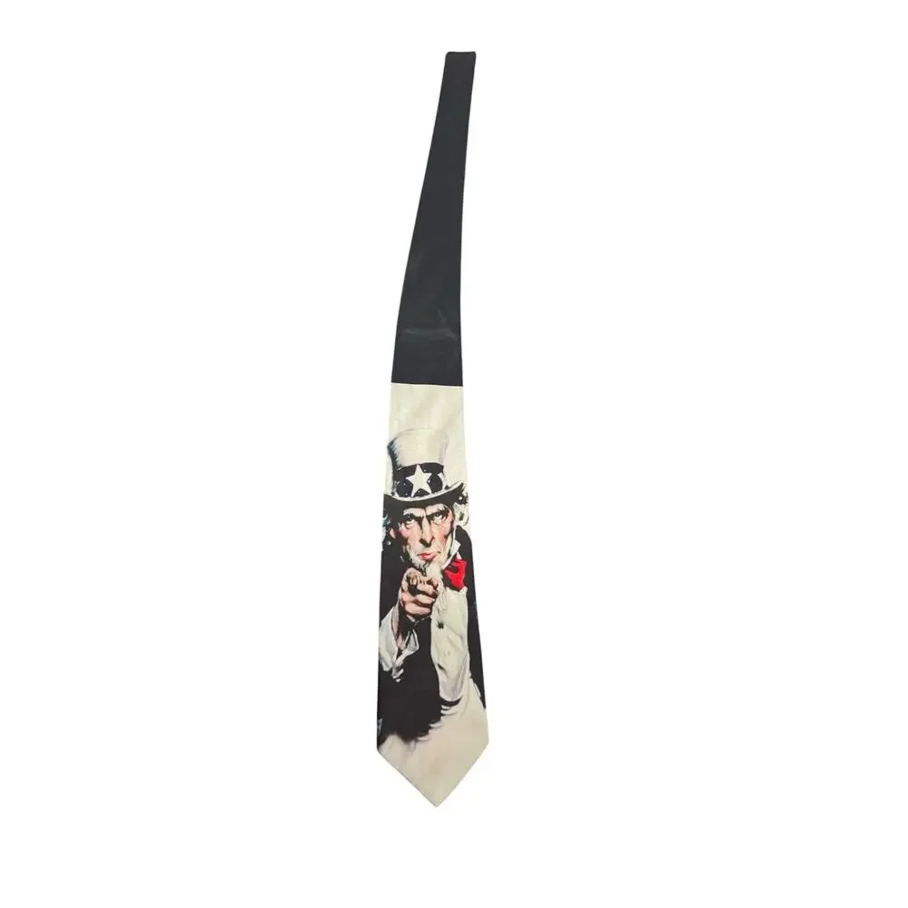 Boston Exclusives Uncle Sam American Patriotic Novelty Necktie 100% Silk